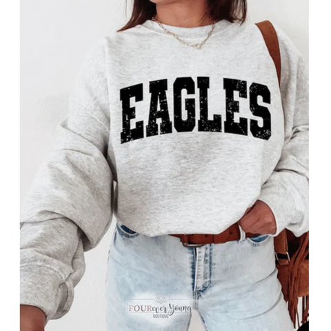 Eagles Distressed Crew Sweatshirt