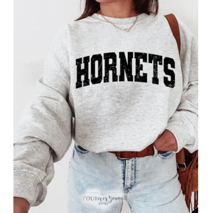 Hornets Distressed Crew Sweatshirt