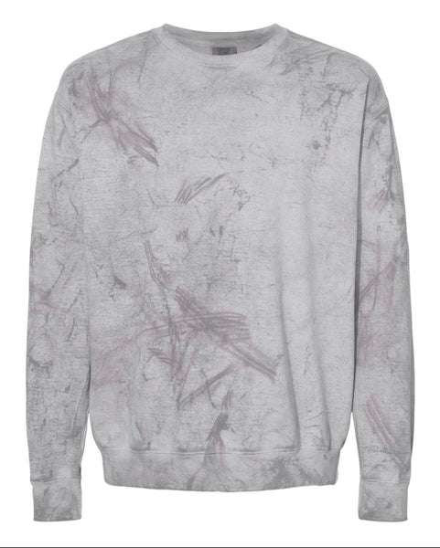 USA Chenille Patch Smoke Colorblast Crew Sweatshirt