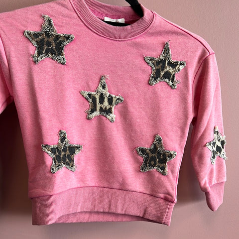 2374 Girls Fuchsia Star Sweatshirt