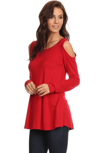Rust Cold Shoulder Shirt
