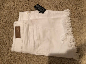 EL White Fray Shorts