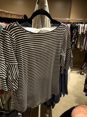 Navy & White Stripe Tie Back