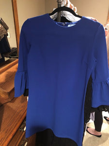 Royal Blue Bell Sleeve Dress W/ Zipper