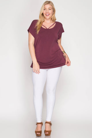 Mauve Top W/ Side Tucks & Front Straps P