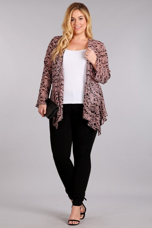 Black/Pink Sheer Cardigan