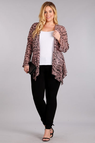 Black/Pink Sheer Cardigan