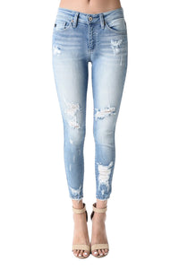 Mid Rise Distressed Jeans