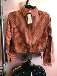 818 Rust & Black Button Down