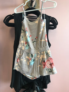 744 Girls Mocha Romper