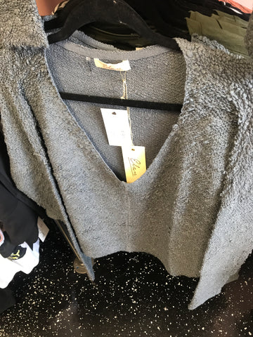 817 Dusty Blue V-Neck Sweater