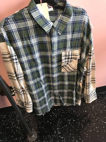 859 Olive & Cream Flannel