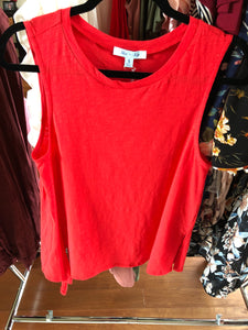 Red Sleeveless Top W/ Side Tie Detail