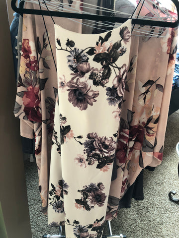 Ivory Print Body Con Dress