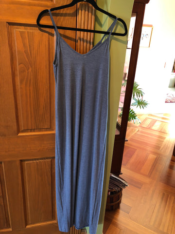 Blue Maxi Thin Strap Dress