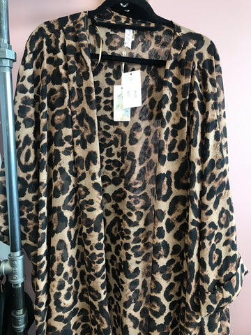 658 Leopard Print Kimono