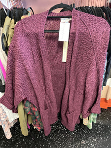 1027 Eggplant Cardigan