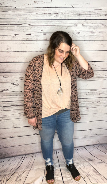 Black/Pink Sheer Cardigan
