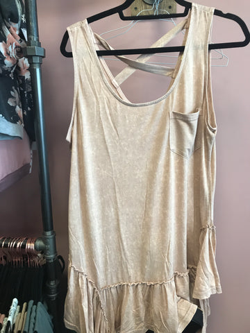 622 Latte Ruffle Tank