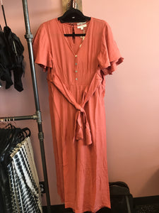 734 Short Sleeve Jumpsuit W/Front Tie