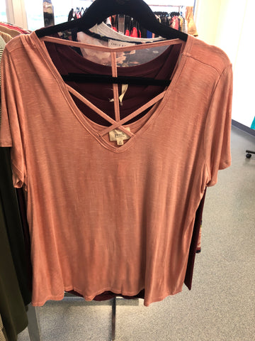 42 Rose Cross Back Top Curvy