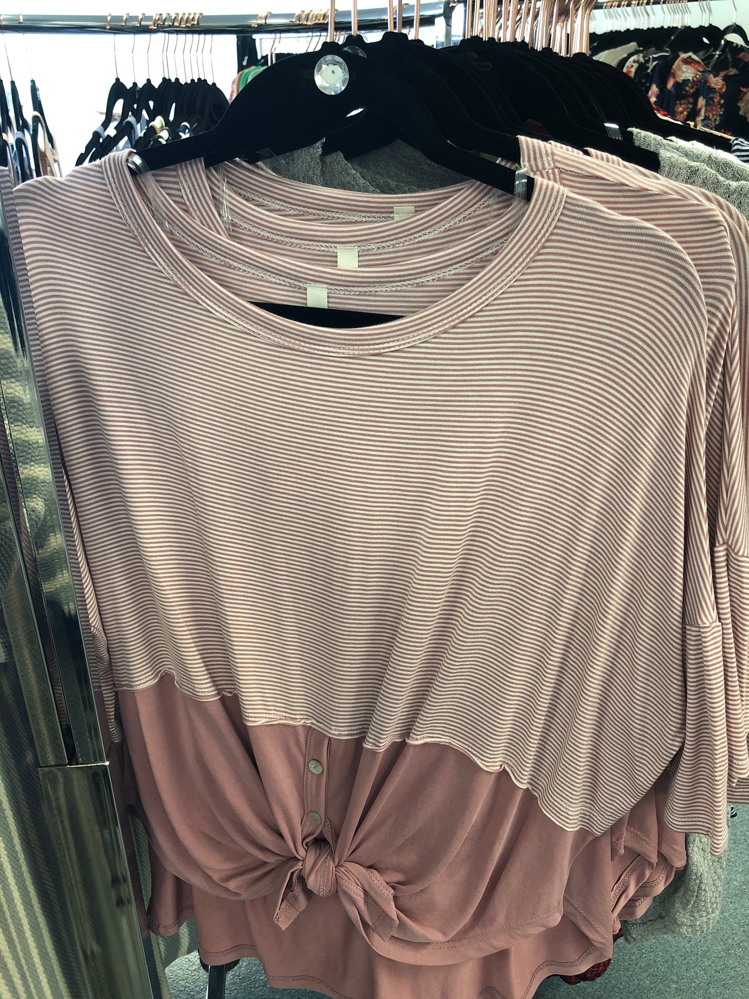 79 Mauve Button & Tie Bottom Top