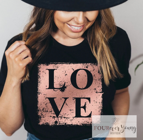 Love Rose Gold Graphic Tee