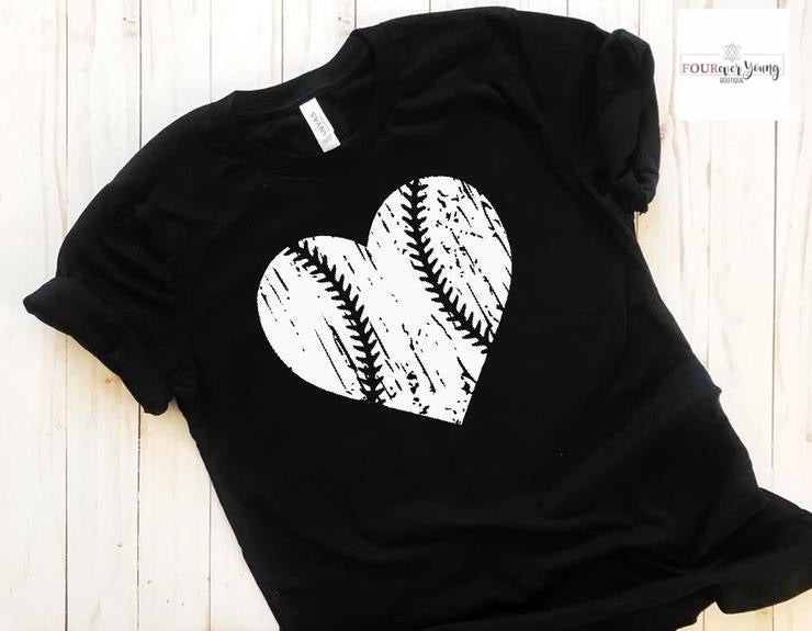 Baseball Heart Graphic Tee