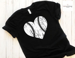 Baseball Heart Graphic Tee