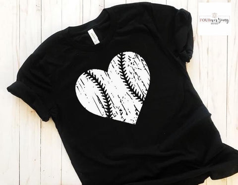 Baseball Heart Graphic Tee