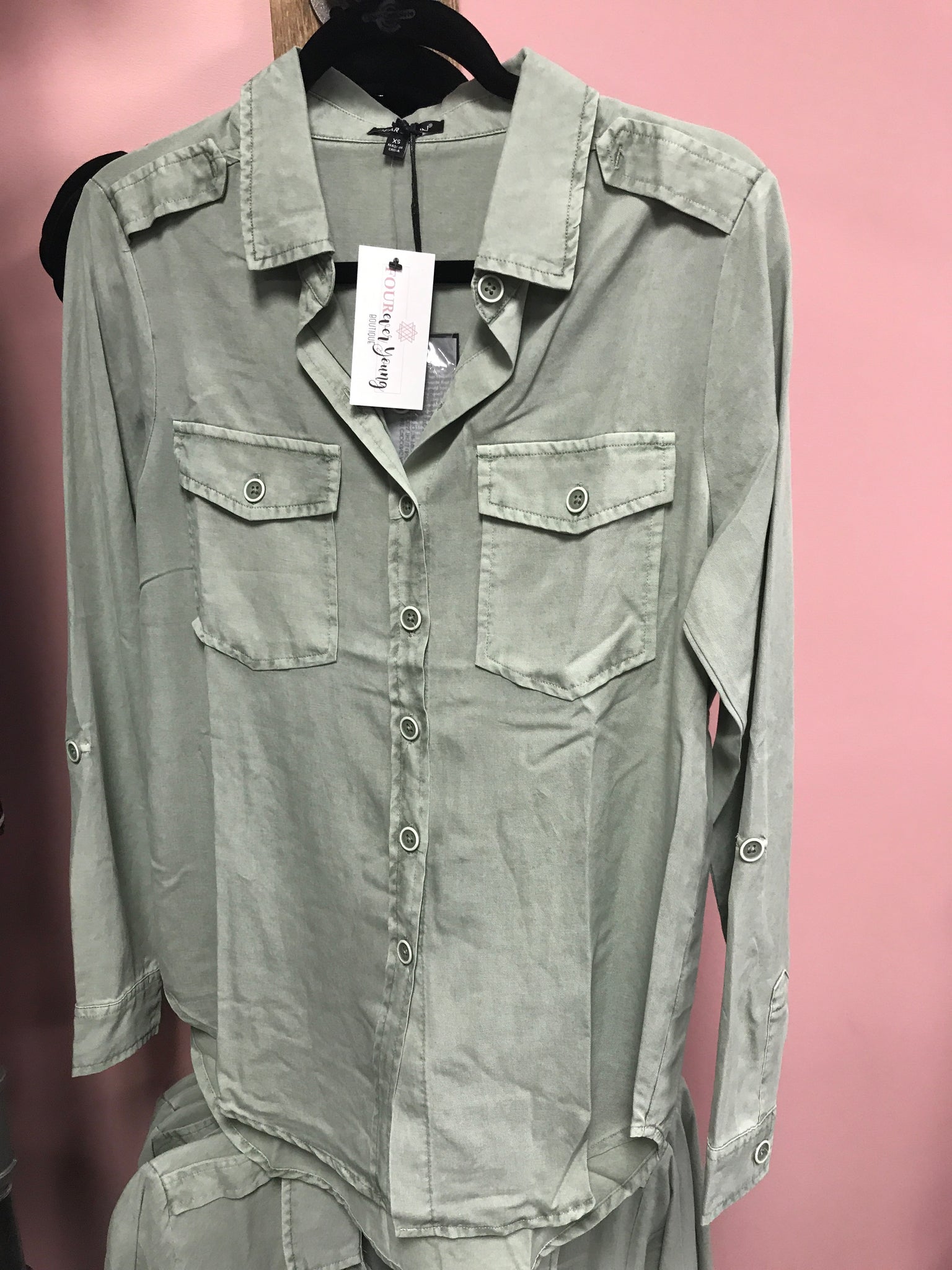 430 Sage Button Down Shirt