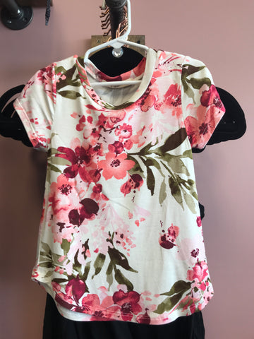 742 Girls Floral Tee