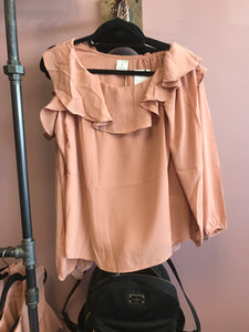 736 Ruffled Off Shoulder L/S