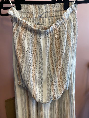1191 Brown & Blue Tube Top
