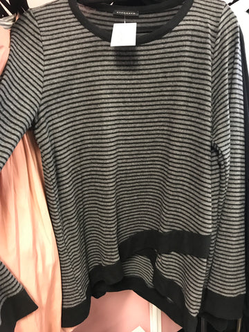 861 Charcoal & Black Stripe