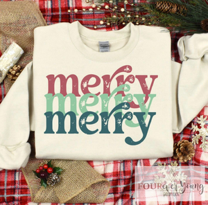 Sand (as pictured) Merry Merry Merry Graphic Crew Sweatshirt