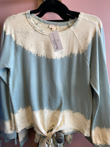 1213 Sage Tie Front Sweatshirt