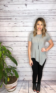 89 Black Stripe Assymetrical Top