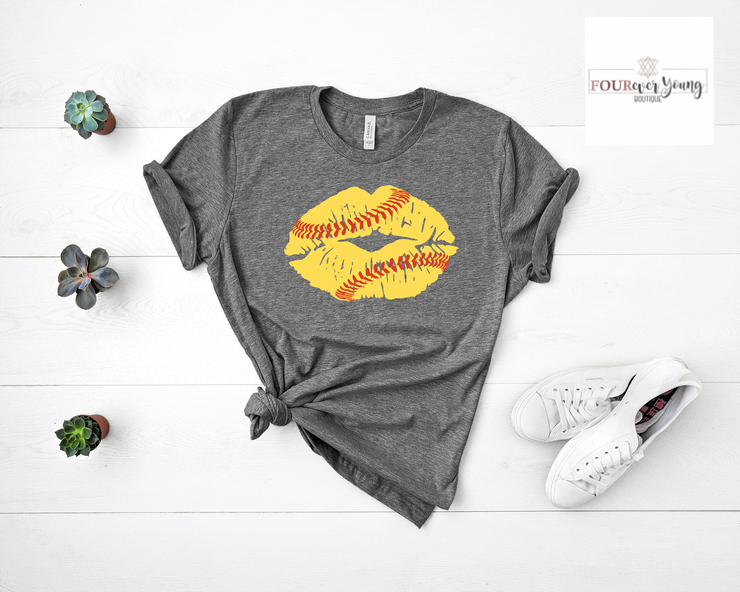 Softball Lips Graphic Tee