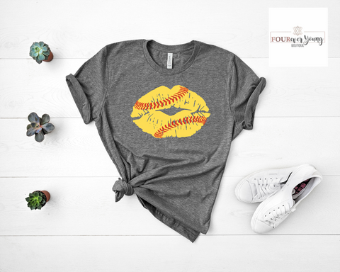 Softball Lips Graphic Tee
