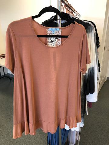 Burnt Orange Lace Back Top Curvy