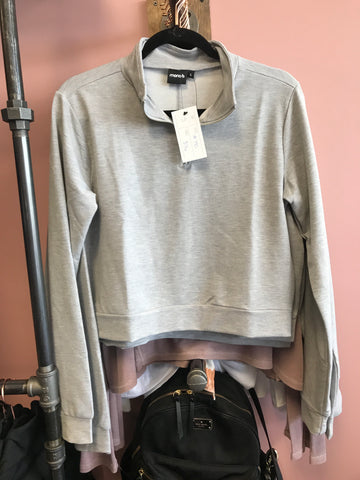 790 Gray Crop W/Half Zip