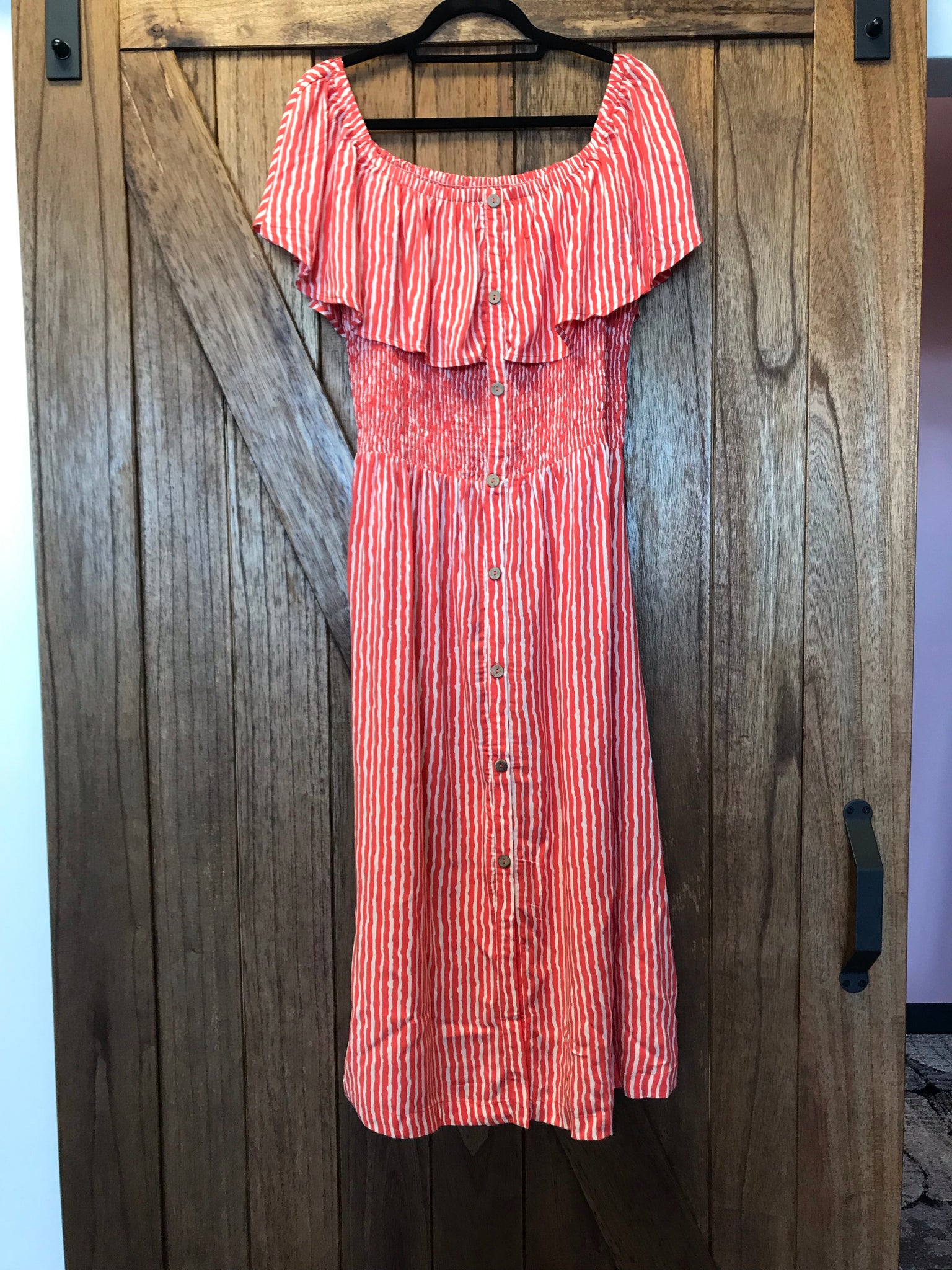 607 Orange & Cream Dress