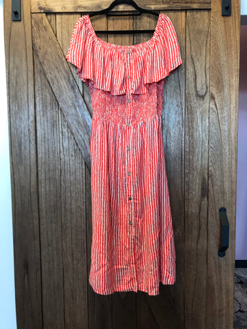 607 Orange & Cream Dress
