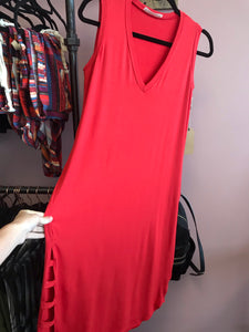 721 Red V-Neck Dress
