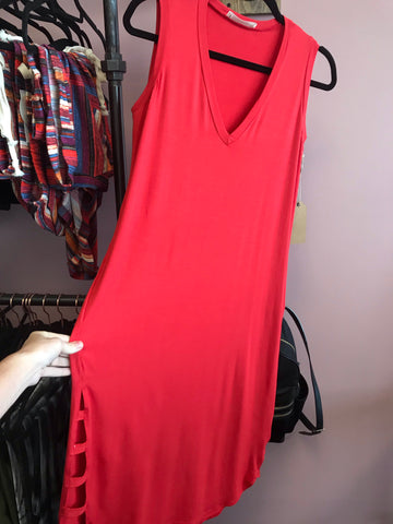 721 Red V-Neck Dress