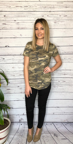 Camo Short Sleeve Top