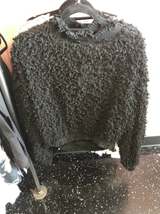 819 Black Fringe Sweater