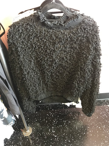 819 Black Fringe Sweater