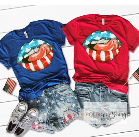 Patriotic Lips Graphic Tee
